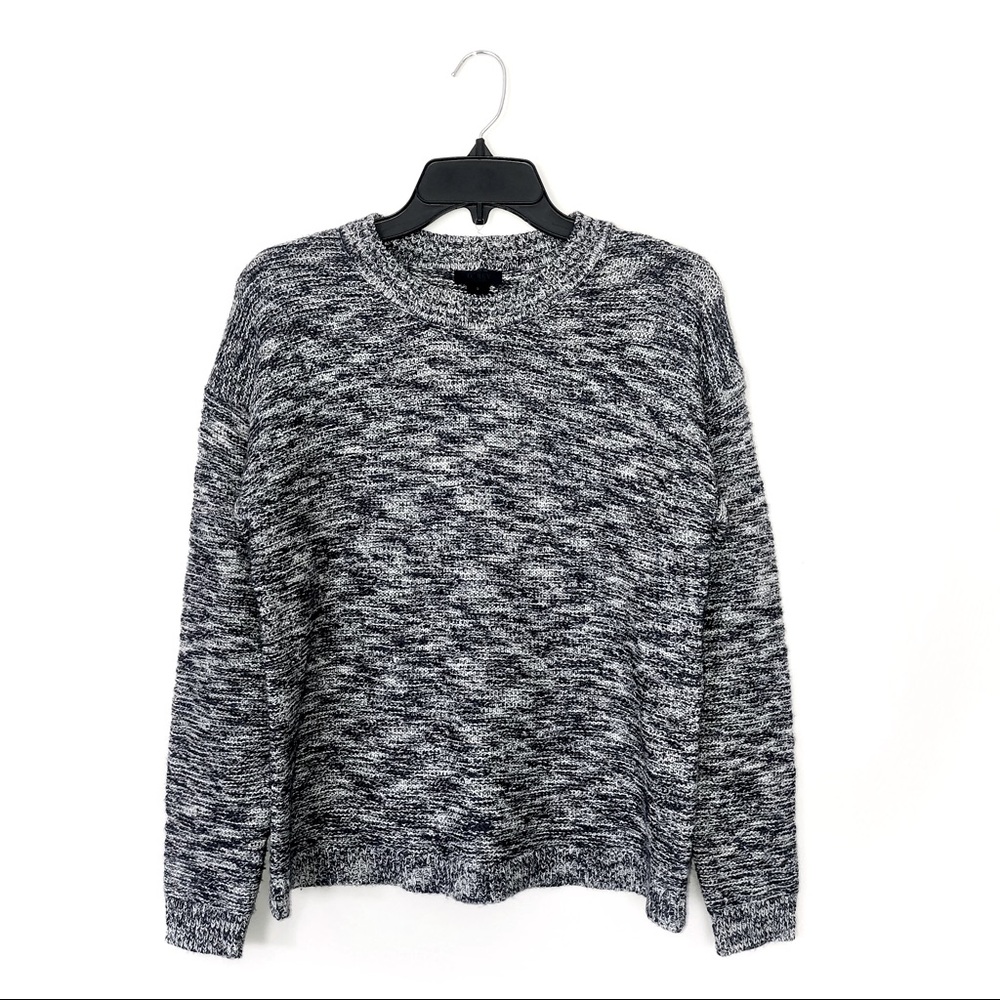 J. Crew Marled Navy and Pearl XS Sweater